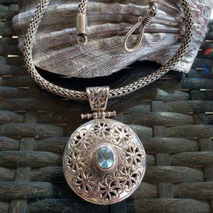 Janice Girardi Sterling Blue Topaz Necklace